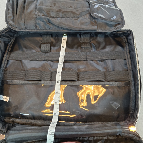 Black Hanging Travel Makeup Bag Large Cosmetic Organizer Case Clear Zip Pockets - Picture 4 of 12